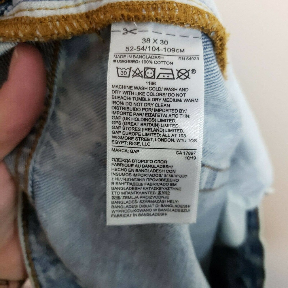 Gap Jeans 38x30 Blue Light Wash Relaxed Loose Fit - Picture 9 of 11